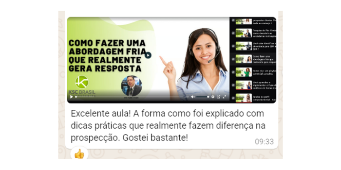 Depoimento sobre aula da Comunidade SalesMind