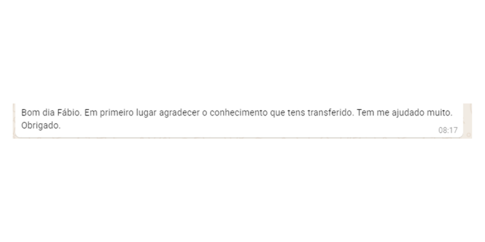 Depoimento sobre conteúdo liberado na Comunidade SalesMind