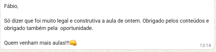 Depoimento sobre conteúdo liberado na Comunidade SalesMind